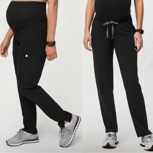 Like new! Figs Maternity Yola Slim Scrub Pants Black XL